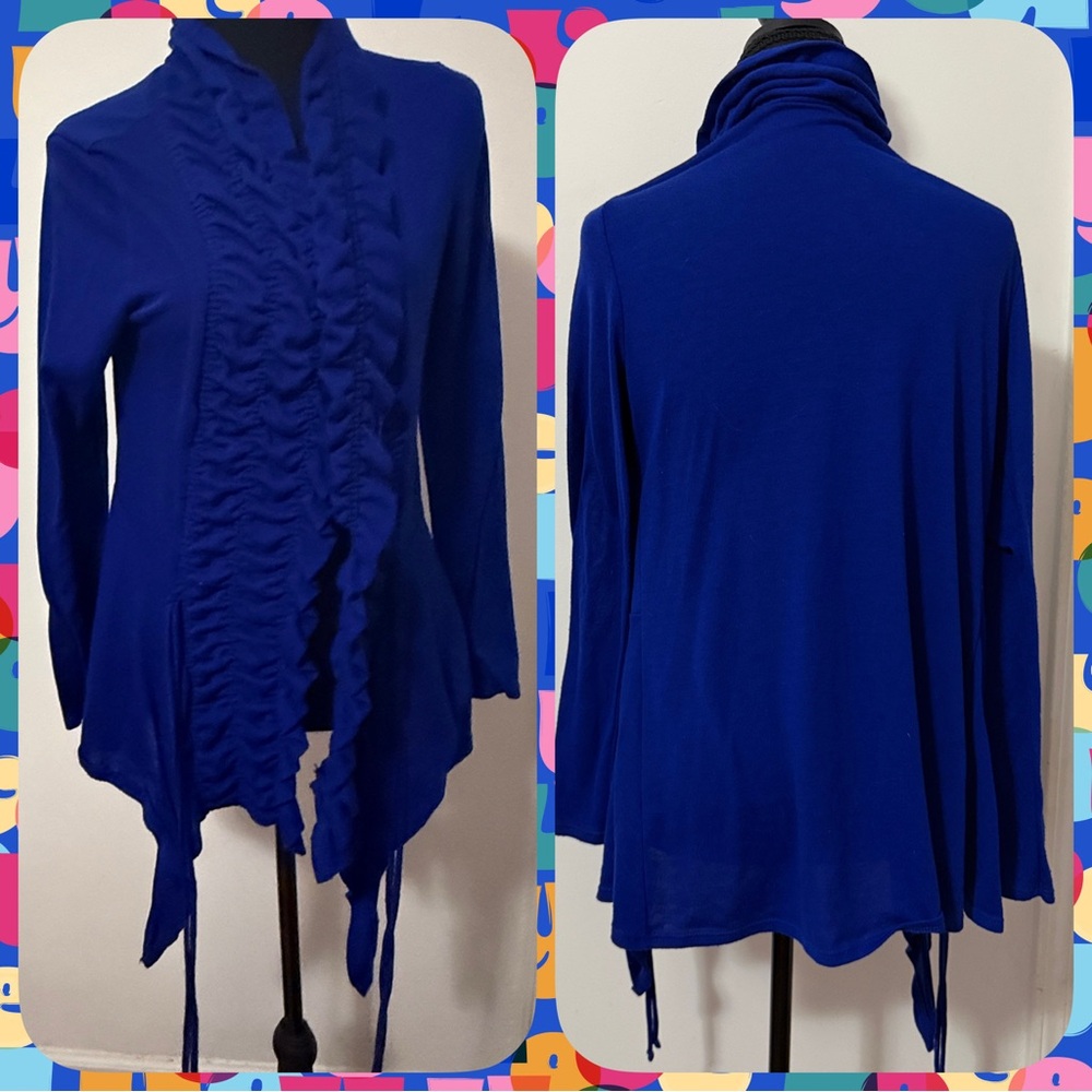 Emerald Brand Women's Royal Blue Long Sleeve Cardigan-size large
